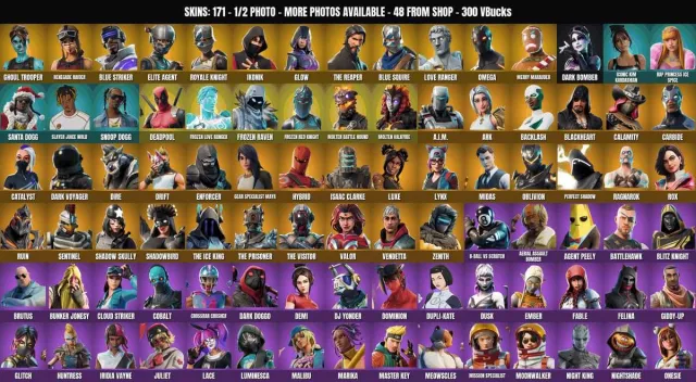 [PC/XBOX] 171 ск🔥Pekotinets-upyr🔥IKONIK🔥Karamel kılıcı🔥Düşman öldürücü🔥Yenilgiyi kabul etme🔥Mavi, Satış, skinler 171