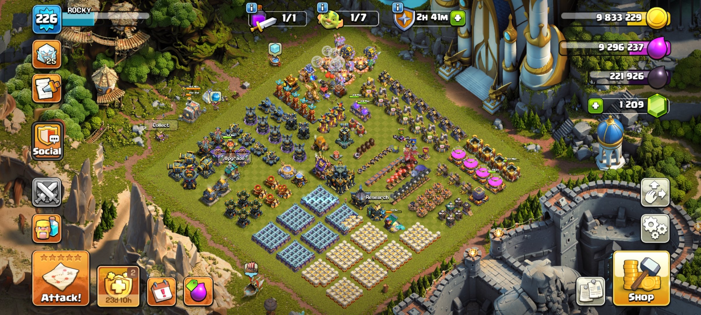 🏆 TH17 MAX DEFENSE 🏆 LEGENDARY CLASH OF DRAGON SCENERY 🏆 8X EQUIPMENT ALMOST MAX 🏆 2000 RAID MEDALS, 17 TH Main Village, 10 TH Builder