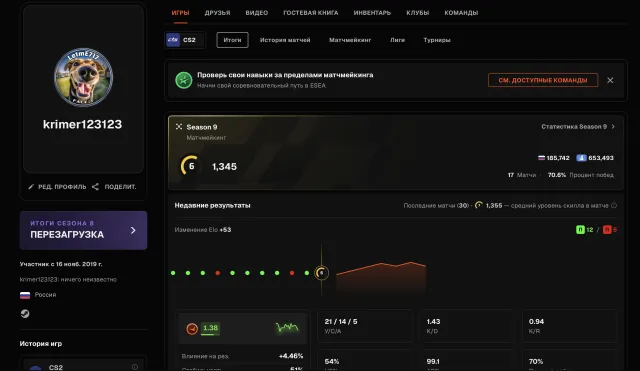 🌈🔥1345 ELO💎🍎10 МЕДАЛЕЙ💎✅МОЖНО ПРОЙТИ ВЕРИФ🟪🍎ОФОРМЛЕНИЕ🔥💎PREMIER 22.OOO💎🍎, Продажа, Инвентарь пуст, Есть PRIME, 22200 CS Rating, FACEIT, 1345 ELO, Зарегистрирован: Да