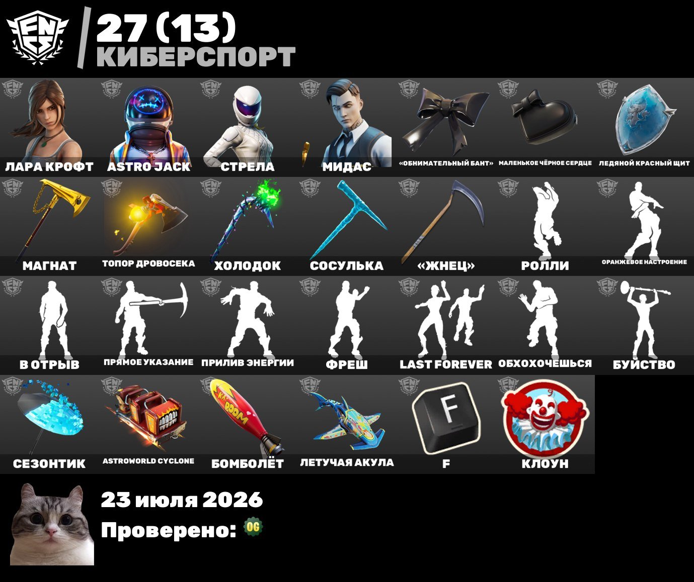 Fortnite account |🧥 99 skins |👨🚀 ASTRO JACK | 👩🔧LARA CROFT | 🥶 MINTY | 🧟♂️ OLD PVE |, Sale, skins 99