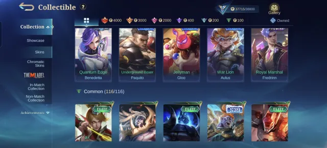 Множество скинов🥶Lightbron Alucard🤯 SpongeBobGaara🤩Blazing Layla🥰+Esmeralda😍Venom Grock+Dyrroth😱, Продажа, Ранг: Мифический, Уровень: 95, Процент побед: 50%, Герои: 128, Облики: 197