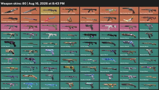 50000vp inventory (not counting battle pass). 7 knives, 7 Vandals, 4 Phantoms, 2 Operators. All skins on the screenshot., Sale, Silver 2, Agents: 24, Skins: 80