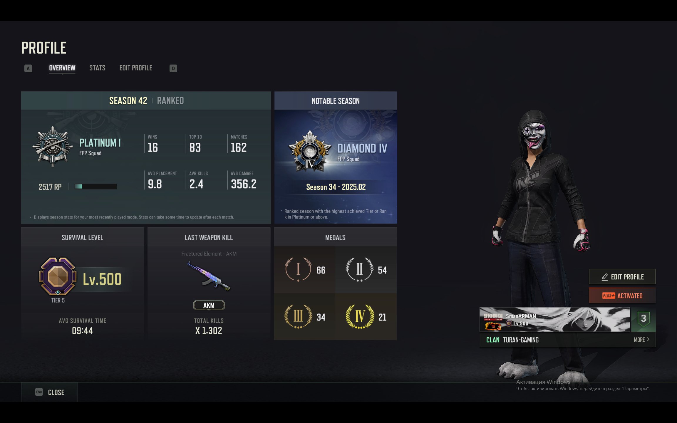 Urgent sale! AUG Minotaur (Level 10)! Beryl Medusa (Level 2)! 5 progressive guns! 11.5k hours., Yes BATTLEGROUNDS Plus