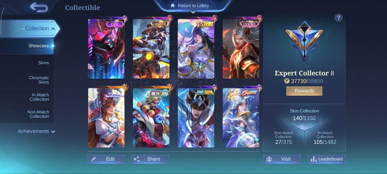 metro zero Roger collector YSS LUCKYBOX leomord zodiac lunox ok Odette pegasus badang 1 emblem Max, Sale, Rank: Mythic, Level: 25, Winrate: 53%, Heroes: 67, Skins: 140