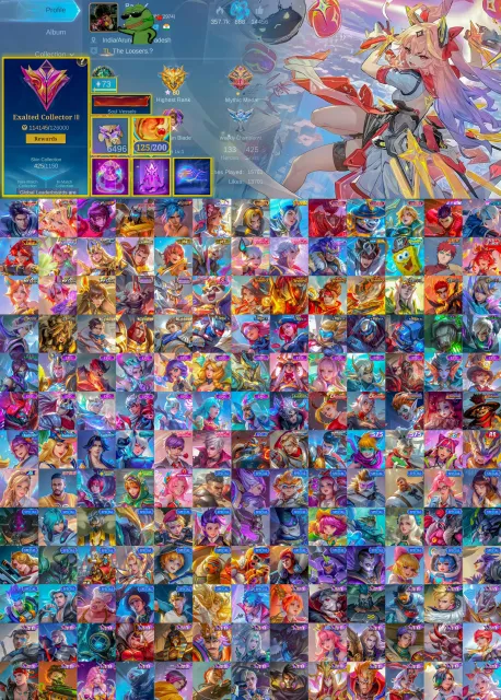 🏆 EXALTED 3💎 125 Legendary Coins ✨Alucard Legend ⚔️👑 • Guinevere Aspirants ✨ Dyrroth KOF, Продажа, Ранг: Мифическая слава, Уровень: 139, Процент побед: 70%, Герои: 133, Облики: 425