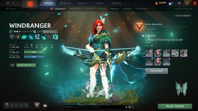 #LB195 | Crusader 5 | 2125 MMR | 5348 Behavior | Arcana 2 (WR, CM) | 488 matches | Level 34, Sale, 2125 MMR, 5348 behavior, 488 matches, 888 hours