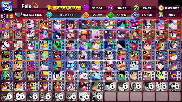 🏆67000🏆👑5 ТРЕТЬИХ ПРАЙМОВ👑⚔️30х11 СИЛ⚔️💵4 БП+💵⭐СПАЙК ИЗ ЗВЕЗДНОГО ПАТРУЛЯ⭐👑ТРЕТИЙ ПРАЙМ👑, 67061 кубків, 92 бравлерів, 50 праймів
