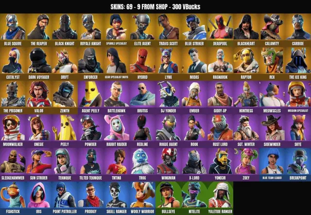 [PC/PSN/XBOX] 69 skins🔥Black Knight🔥Travis Scott🔥"Tesla's Legacy"🔥Soul Reaper🔥Defeat Recognition🔥Blue, Sale, skins 69