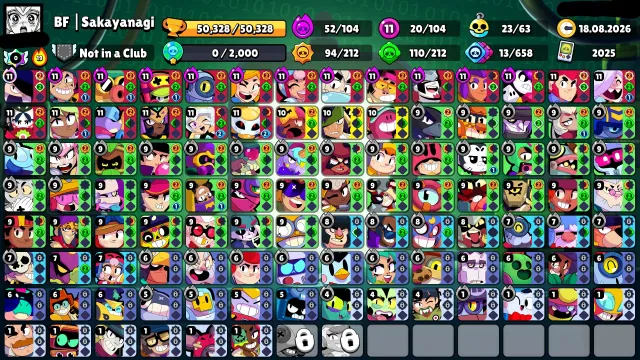🏆50000🏆💵3 BP+💵⚔️20x11 POWER⚔️🎀COLETTE FROM VOID🎀🔥MASTER MIKO🔥⭐SPIKE FROM STAR PATROL⭐🩸AID MORTIS🩸, 50328 trophies, 104 brawlers, 35 primes