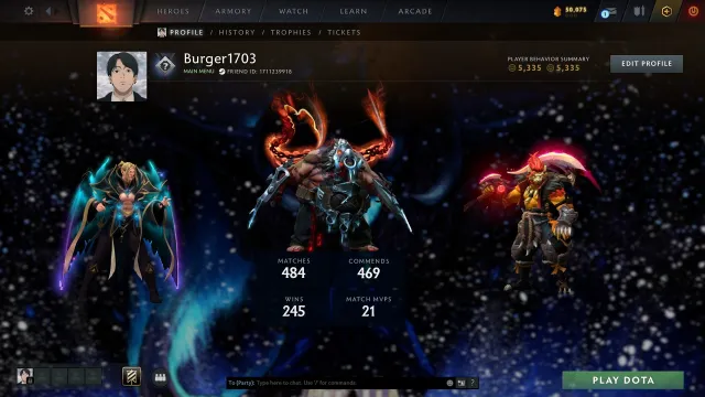 Страж | Аркана Pudge | Личность Pudge | 316 скинов, Продажа, 1068 MMR, 5335 порядочности, 5335 вежливости, 484 матчей, 348 часов