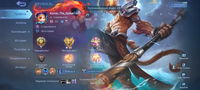 A bunch of skins, everything will be in the screenshots or by the nickname in the game, Sale, Rank: Legend, Level: 62, Win rate: 50%, Heroes: 126, Skins: 176