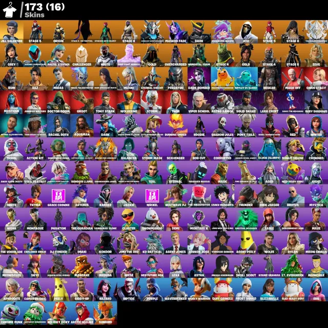 [PC] 173 skins | Jill Valentine | IRIS | ORIGIN | Harbinger Armor Omegarok | Gwen Stacy | 800 VB, Продажа, скины 173