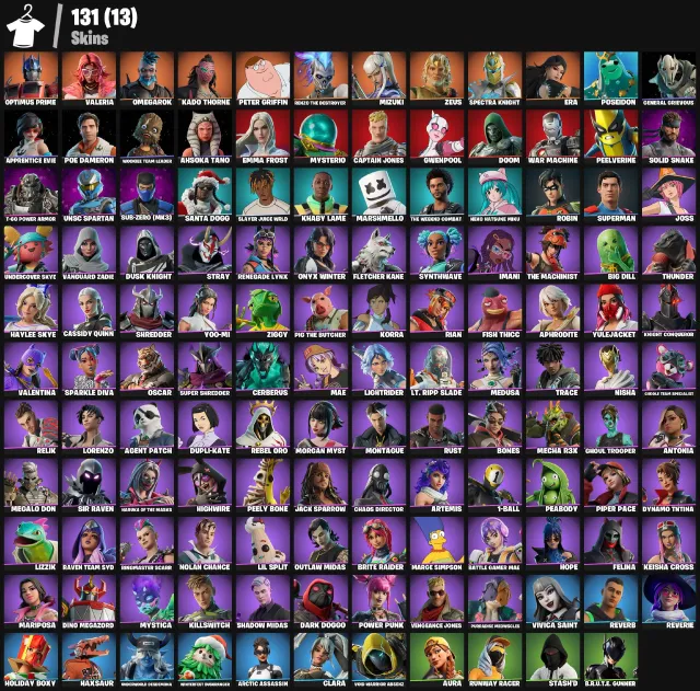 [131 Skins] 🤖 OPTIMUS PRIME // Spectra Knight // Kado Thorne // Peter Griffin // (PC/XBOX/PSN), Sale, skins 131