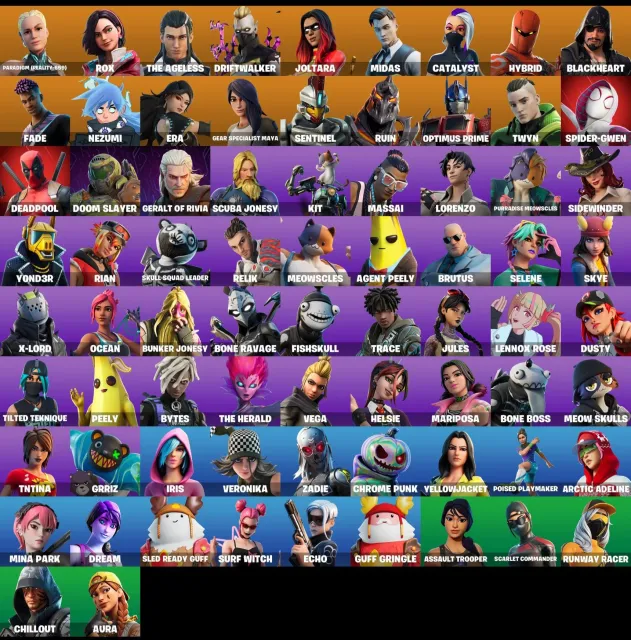 🔥 Fortnite Account | Lvl 1488 | 185 Wins | 74 Skins | Paradigm, Midas, Rox + 6 Exclusives 🎮, Продажа, скины 74