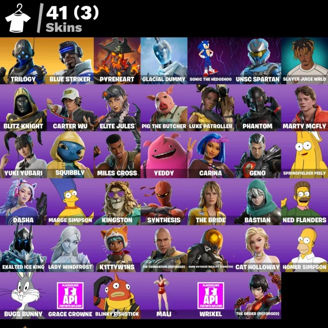 41 Skins | LVL 1323 | Sonic the Hedgehog, Slayer Juice WRLD, UNSC Spartan, FULL ACCESS, Продажа, скины 41
