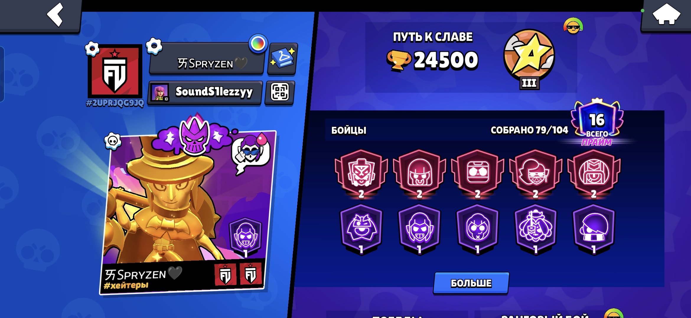 Rebinding to another email I respond very quickly, trophies 24500, brawlers 79, primes 16