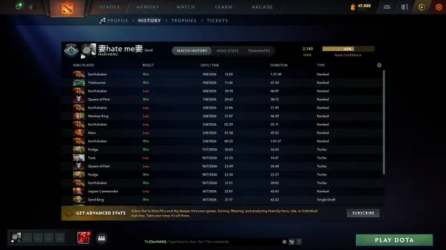 ✈️⚡︎2140 mmr 🌠 Arcana Earthshaker;Zeus;Rubick;Monkey King;🌠 18 Games🌠 Steam Account 11lvl+⚡︎✈️