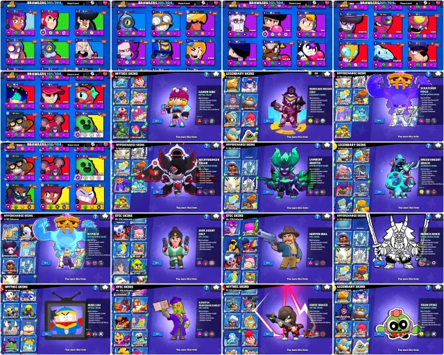 49k🏆LAMBENT MORTIS + NIGHTBRINGER EDGAR + JADE AGENT COLT + 33 MAX POWER + HOPPER BULL + MECHA COLT, trophies 48900, brawlers 101, primes 27