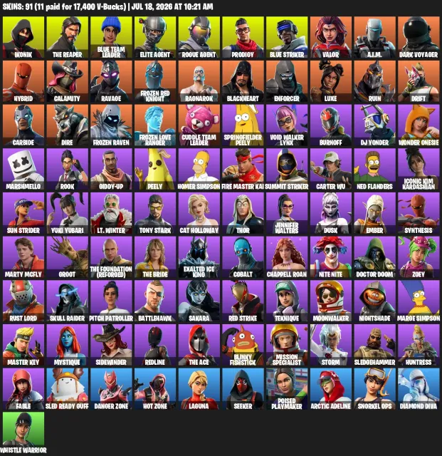 🔥 91 SKINS | IKONIK ✨ | THE REAPER 💀 | BLUE TEAM LEADER 🔵 | TAKE THE L 💃 | EMAIL CHANGEABLE 📧, Sale, skins 91