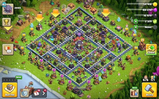 15 TH | 162 LVL | 75/78/51/60/32/4 | 2 к гемов + топ экипа, 15 TH Родной Деревни, 8 TH Строителя