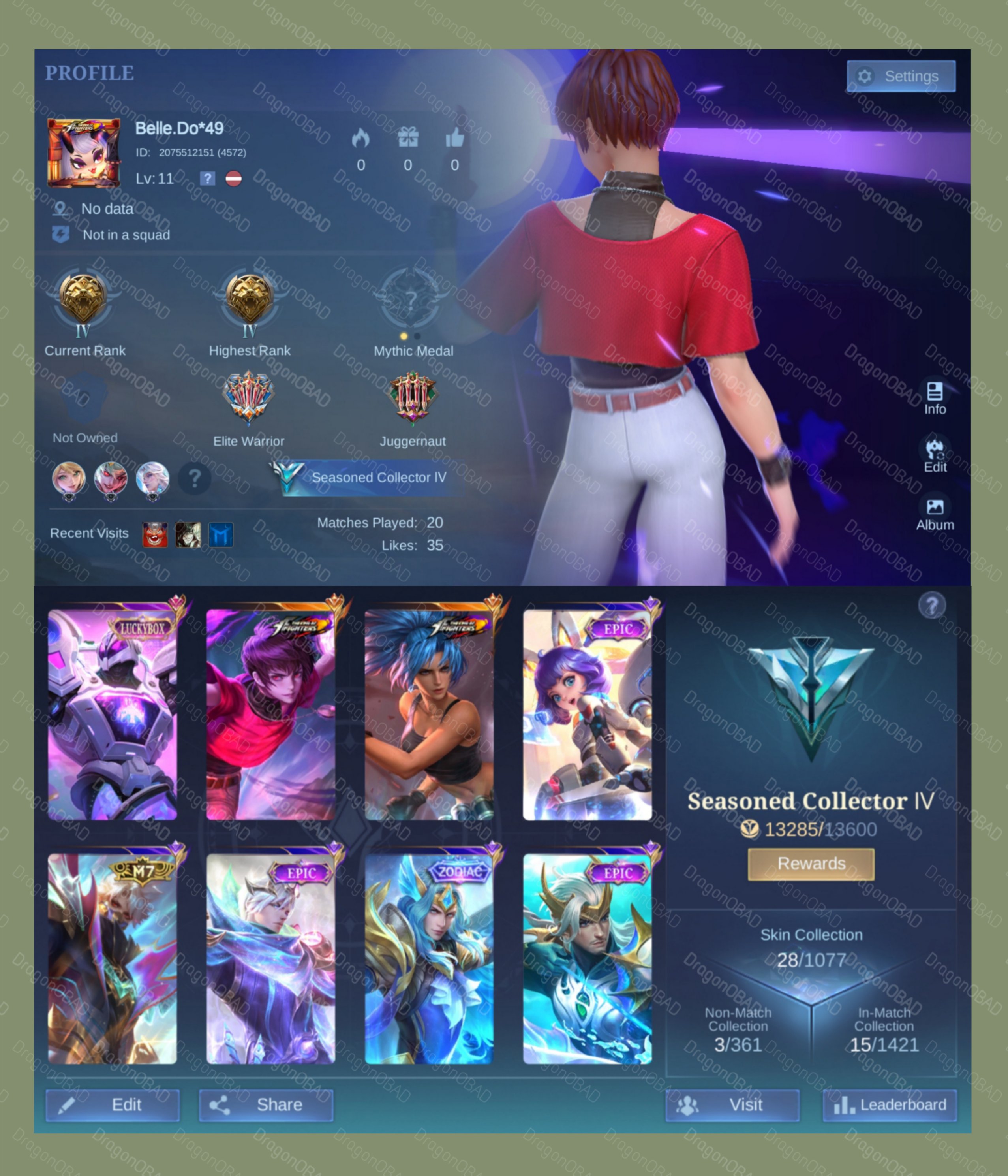 🎭 Account 3: KOF Darius and Karina, Lackybox, Zodiac, Epic x6, etc.「🏰🔥🐉」