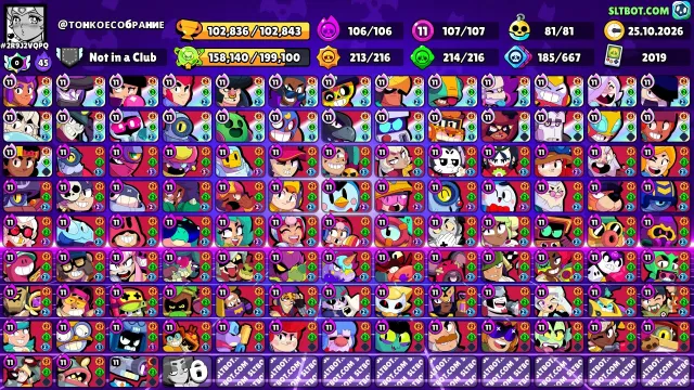 ✅WILL BE SUITABLE FOR BASE, IDEAL FOR RANKED✅READ DESCRIPTION✅517 SKINS✅ALL BRAWLERS FULL✅, 102836 trophies, 107 brawlers, 71 primes