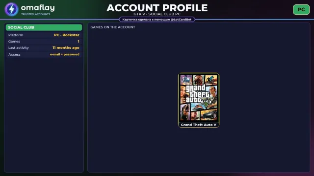 ⚡ 【SOCIAL CLUB】 💎 ПОЛНЫЙ ДОСТУП | ПОДХОДИТ ДЛЯ ONLINE/RP | НОВЫЙ ПЕРСОНАЖ #4E7PHT, Продажа