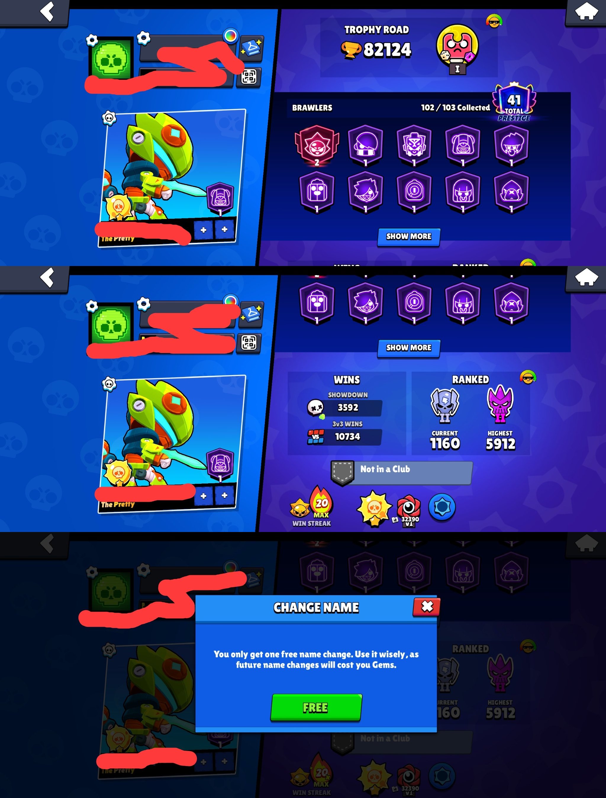 🏆𝟲𝟳𝐊🏆【🎫𝟭𝟲 BP SKINS🎫】👤1O3/1O3👤𝟯𝟬𝟱 SKINS~28k💎❰𝟯𝟱 11-х C HYPER❱📹VIDEO📹, trophies 67000, brawlers 103, primes 42