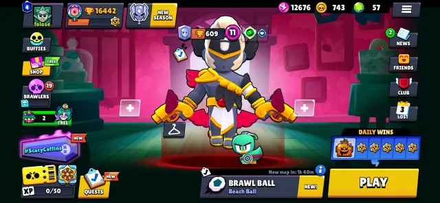 🔮2021 year🔮⚜️16442 Trophies⚜️💜4 PRIME💜💥12000 BLING💥🔥2 Legendaries🔥🌷RARE SKINS🌷📌SCREENS📌, 16442 trophies, 50 brawlers
