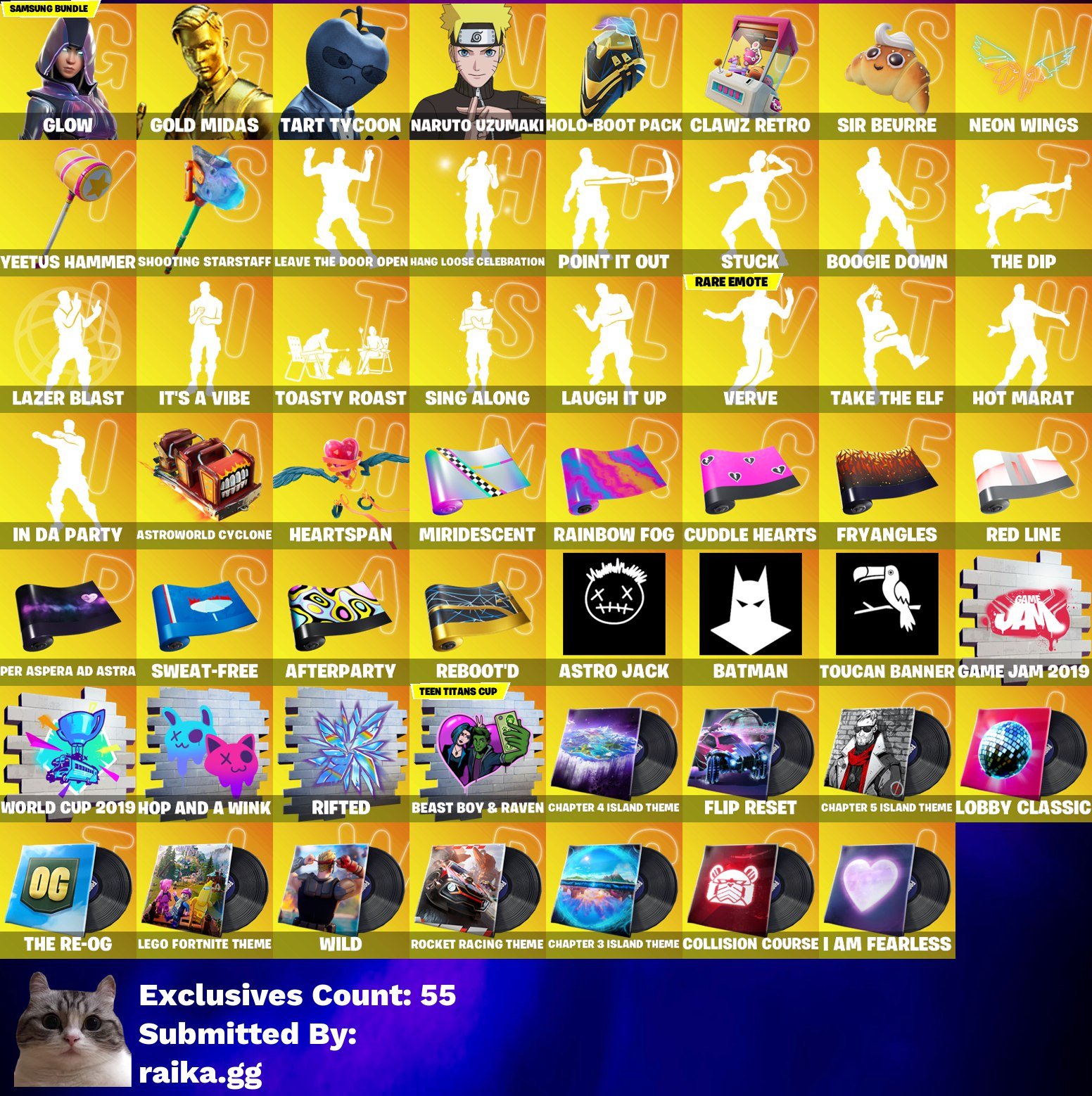 Auto-delivery • All platforms • 215 skins • Glow • Gold Midas • Naruto • Mail included, Sale, skins 215