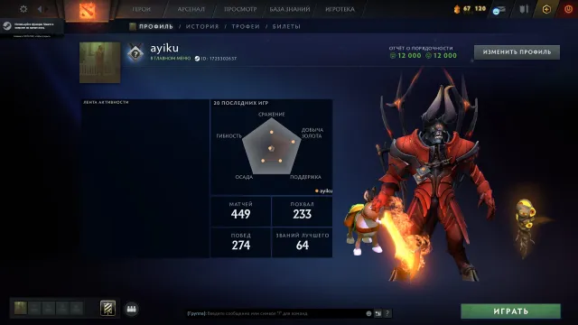 💖GÖTTLICHKEIT💖MAINPOOL 38 TROPHÄE💖KONTO 4529 MMR💖11.125 ANSTÄNDIGKEIT💖LEBENSLAUF GARANTIE, Verkauf, 4529 MMR, 11125 Anständigkeit, 11125 Höflichkeit, 626 Spiele, 622 Stunden