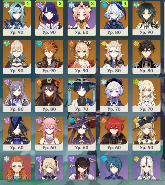 Eula, Xiao, Zhong Li, Hu Tao, Yae Miko, Traveler, Tartaglia, Albedo, Raiden, Yoimiya, Navia (19leg), Any platform, Email linked, Lumine, Levelled up, AR 58, Primogems 154