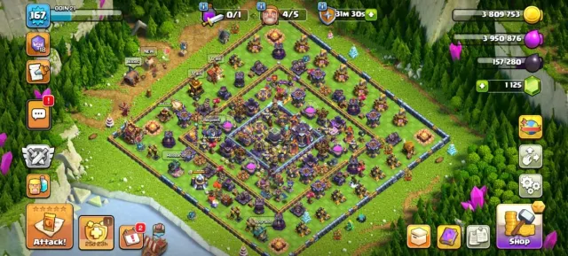🟥⬛🛑Th 15 NEAR MAX🛑⚫XP 170🛑⚫Heroes Level-K70/Q90/MP40/W60/RC40🛑⚫Gems 1125🛑⚫With Gmail🛑⚫Full Access, 15 TH Main Village, 9 TH Builder