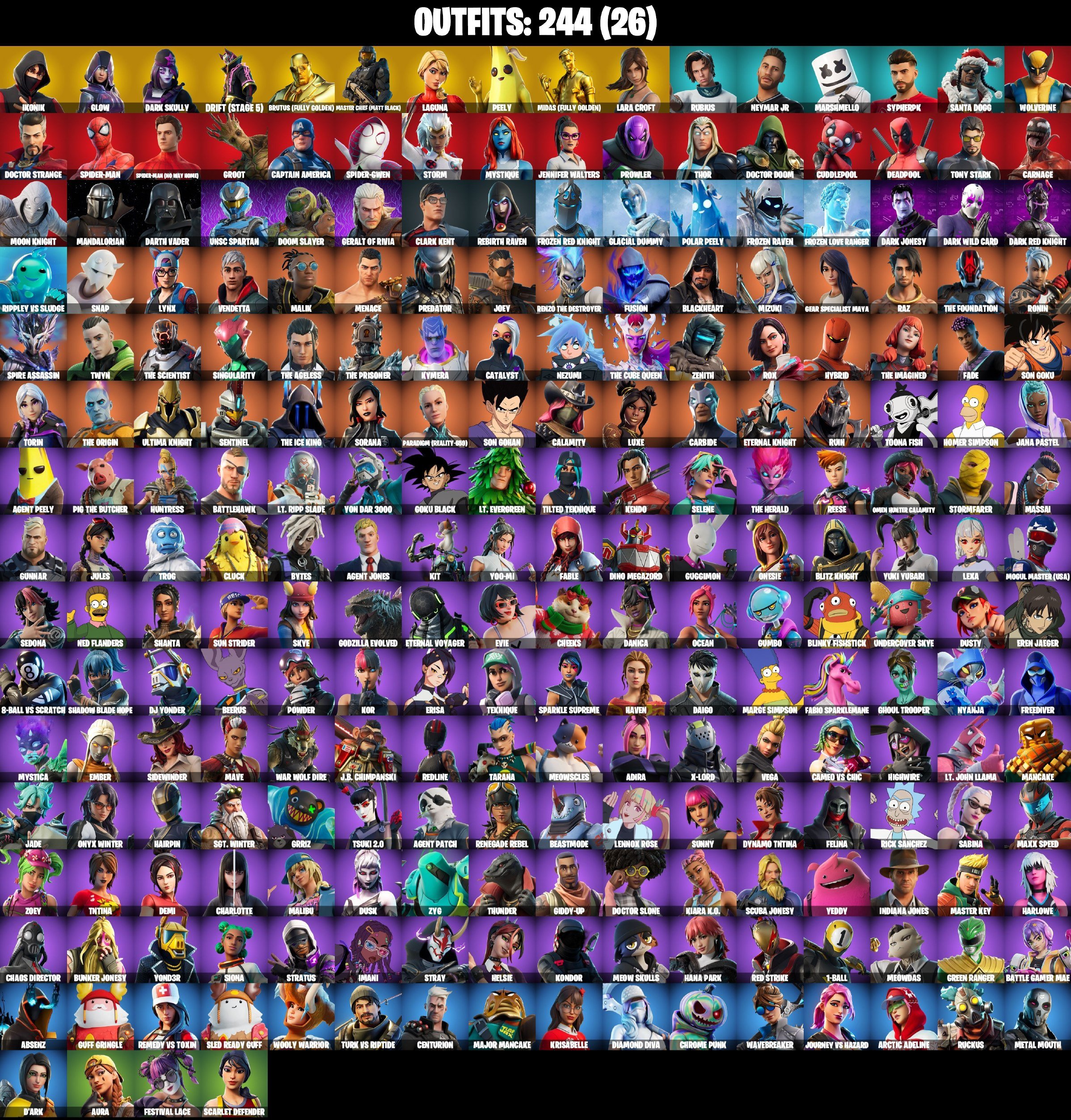 ⚡ ALL PLATFORMS EXCEPT XBOX⚡ IKONIK ⚡ Glow ⚡ Dark Skully ⚡ Drift (stage 5) ⚡ Golden Midas ⚡, Sale, skins 244