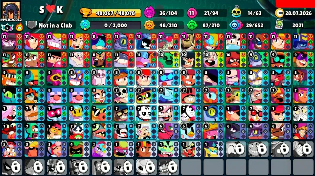 48,067 Trophies🏆 21x Rank 35s💪 Prime+ Purchased💖 5 Rank 30s & Video Showcase in Description📹, trophies 48067, brawlers 94, primes 29