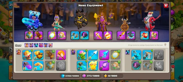 Th18 near max🌈5 hero max🌈King 3 left🌈good epic and equipment🌈cheap deal, 18 TH Main Village, 10 TH Builder