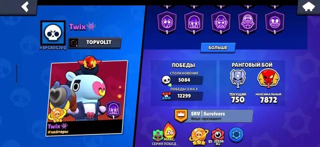 🔥 TOP-TIER BRAWL STARS ACCOUNT | 75,000 🏆 (Total: 348+ skins!) 45 premium skins, trophies 75000, brawlers 104, primes 45