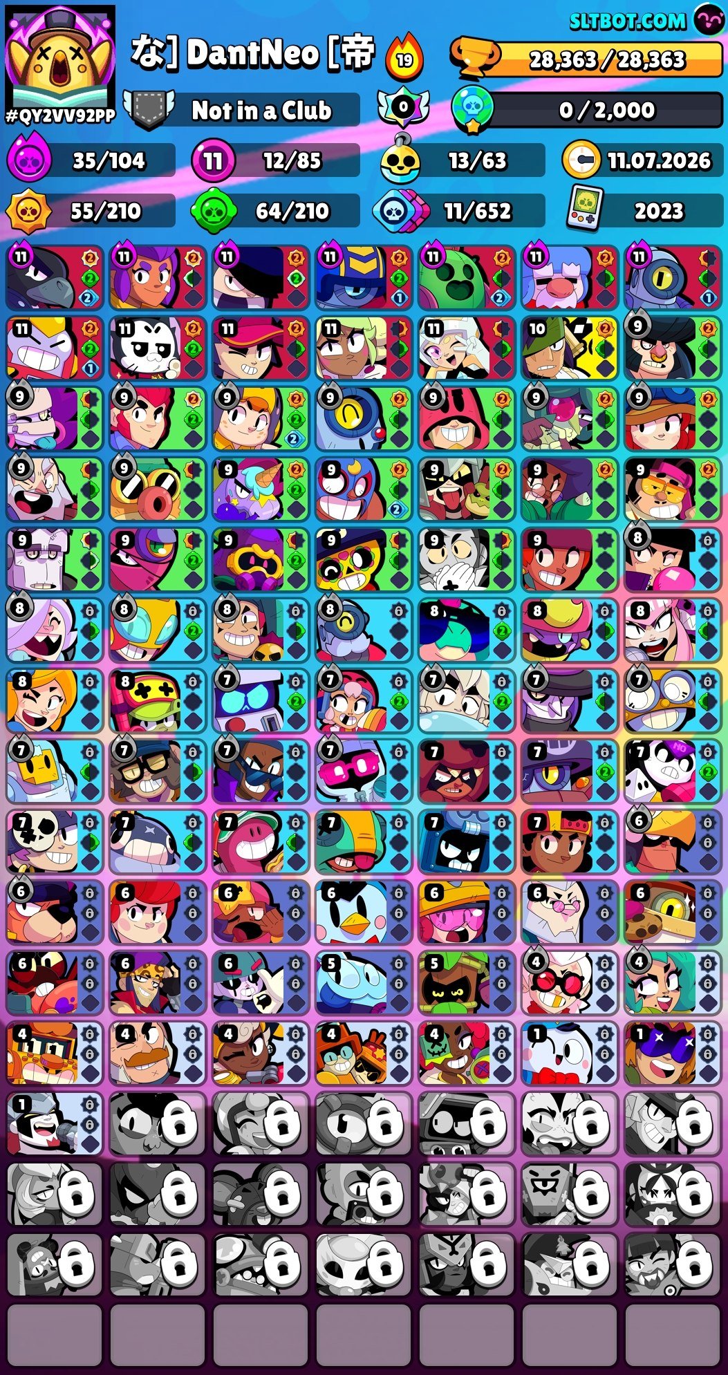 ACC 2023 🆔12 LEGENDARY FIGHTERS🔮10 PRIME SKINS🍇13 STRENGTH 11💜LOTS OF SKINS🔮, trophies 28363, brawlers 85, primes 10