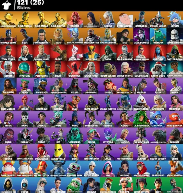 💎 {PC/XBOX/PSN} 121 SKINS | FULL ACCESS | GOLD MIDAS + GOLD MEOWSCLES + OMEGAROK | 600 V-BUCKS, Sale, skins 121