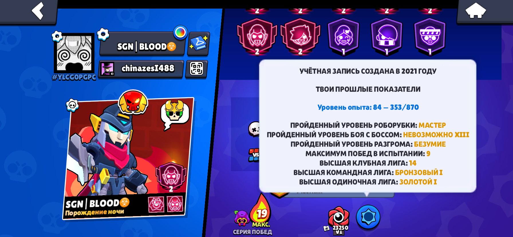65k trophy 223skins 46prime, trophies 65037, brawlers 101, primes 46