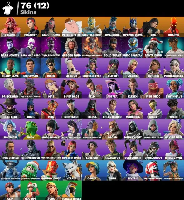 🔥AUTOMATISCHE ÜBERGABE🔥MEGAFETTER ACCOUNT🔥GARANTIE🔥76 SKINS🔥MIT EMAIL🔥Valeria🔥Polarity🔥Kado Thorne🔥Peter Grif, Verkauf, skins 76