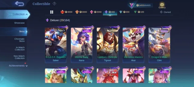 Kishin Angela🔥Fluffy Floryn💧Luckybox Hayabusa🔥Collector Natalia🏆Vale EPIC💧Gaara🔥Max Emblem🔥MC 116, Продажа, Ранг: Мифический, Уровень: 124, Процент побед: 52%, Герои: 131, Облики: 285