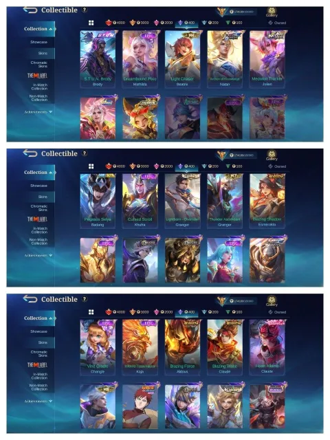 Mega collector➤legend Alucard➤Franco➤KOF Gusion➤Dyrotth➤Aspirnt Guinevere➤Mikasa Fanny➤Prime Bertix➤, Продажа, Ранг: Мифическая слава, Уровень: 93, Процент побед: 50%, Герои: 138, Облики: 445