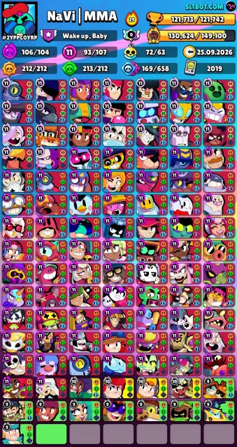 Fat account 2019 120k 3 Old BP, 121713 trophies, 107 brawlers, 113 primes