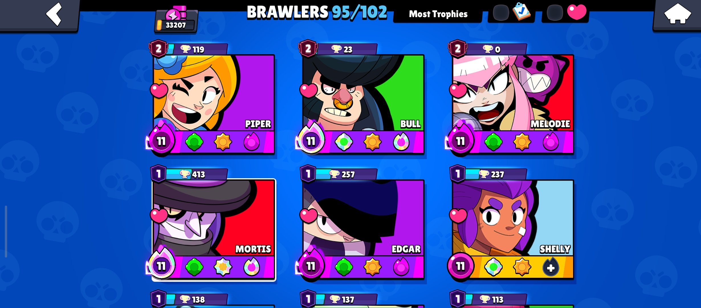 🧲Great account for a base🧲33k cups, trophies 33000, brawlers 96, primes 23