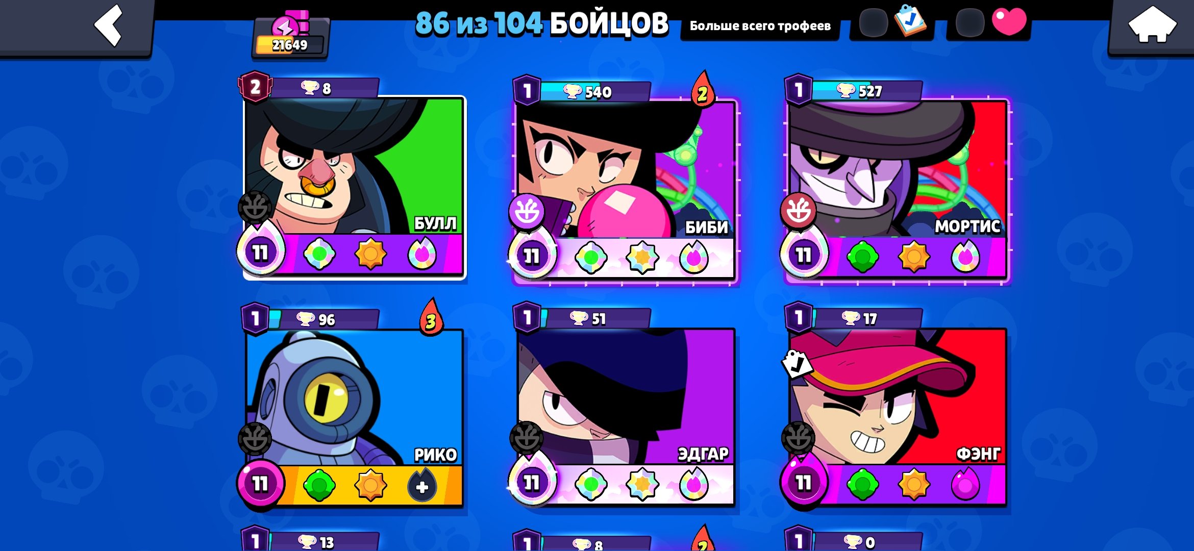 💸A killer account for the price💸, trophies 21600, brawlers 86, primes 10