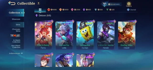 Kof karina💥pace fanny💥lolita💥cyclops💥khufra💥gara vale💥zodiac badang💥emblem max, Продажа, Ранг: Эпик, Уровень: 57, Процент побед: 47%, Герои: 107, Облики: 169