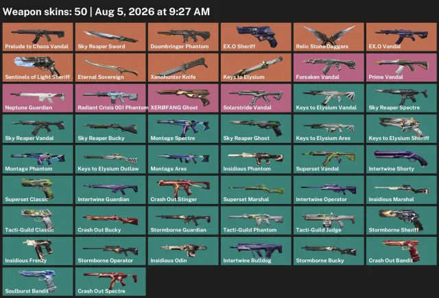 ✨TR | ✨3 KNIVES |✨ 5 VANDALS |✨ 2 PHANTOMS |✨ 226 VP and 10 RP✨, Sale, Under calibration, Agents: 13, Skins: 50