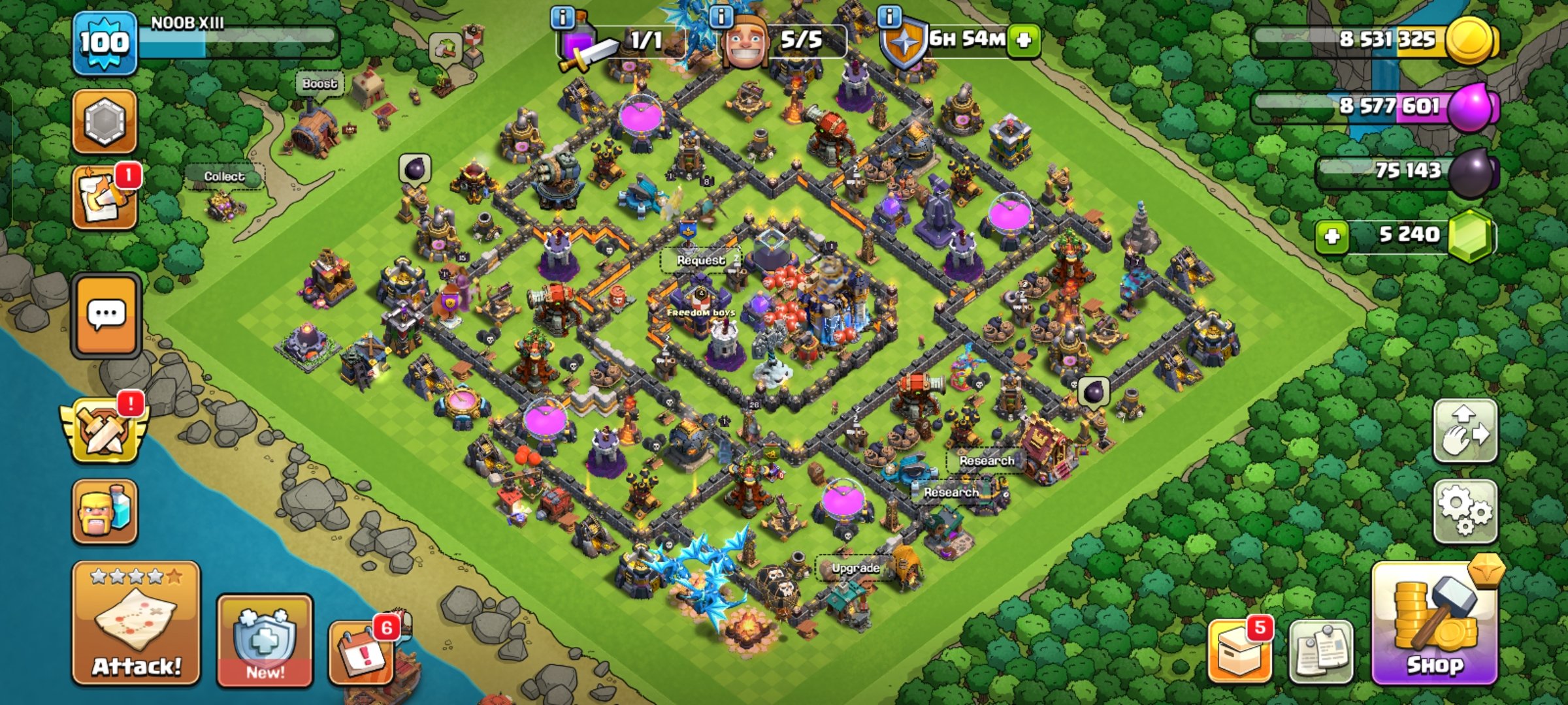 Th18 gems account 5240 gems🔥clash a- rama senery 3x hero skin🔥8 epic equipment🔥name change free, 18 TH Main Village, 6 TH Builder