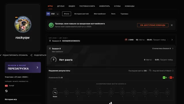 🌈483 МАТЧА🔥2840 ELO🟪🟢НЕ ТРЕБУЕТ ВЕРИФ/МОЖНО ПРОЙТИ🟪🍎РОДНАЯ ПОЧТА🔥💎+ПЕРВОЕ ПИСЬМО💎🔥ОФОРМЛЕНИЕ✅🔥, Продажа, Инвентарь пуст, Нет PRIME, FACEIT, 2840 ELO, Зарегистрирован: Да